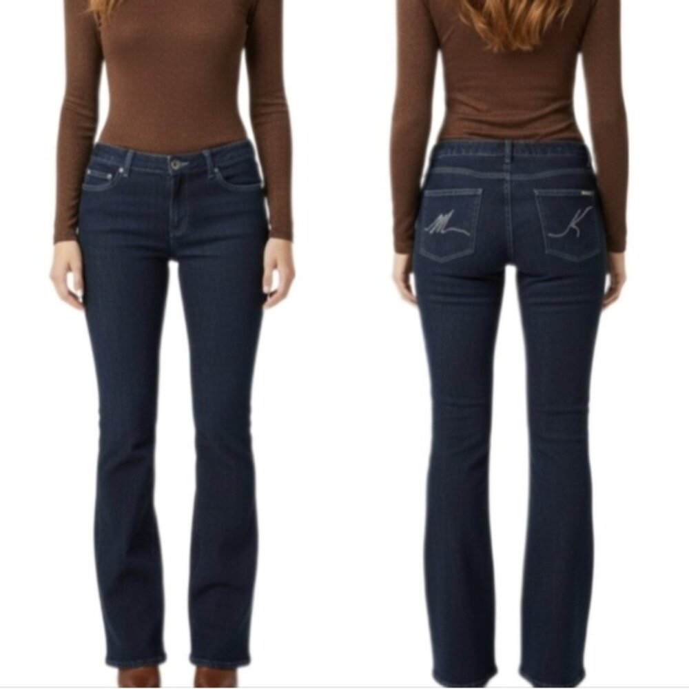 Michael Kors Dark Wash Bootcut Jeans Studded